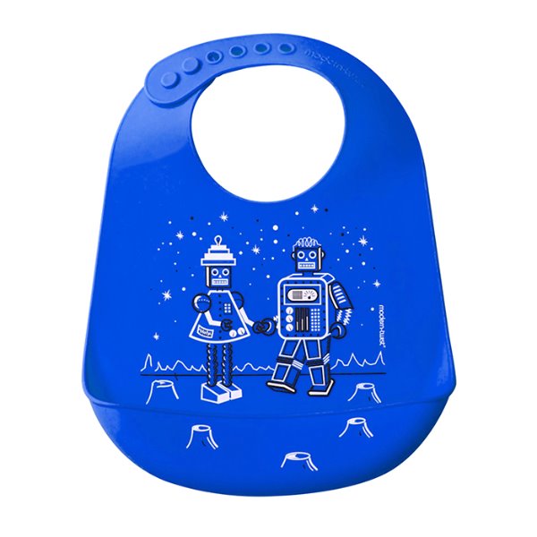 [모던트위스트]턱받이 로봇러브 유아용품 블루 MTBB02